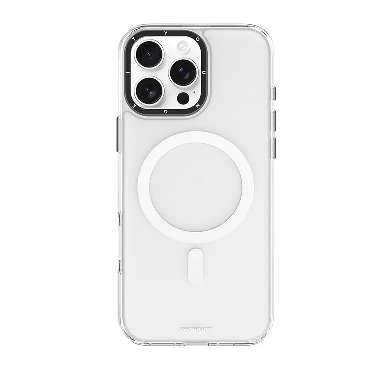 iPhone 16 Pro MagSafe Uyumlu Cam Arka Yüzeyli Kılıf - Youngkit Gemstone