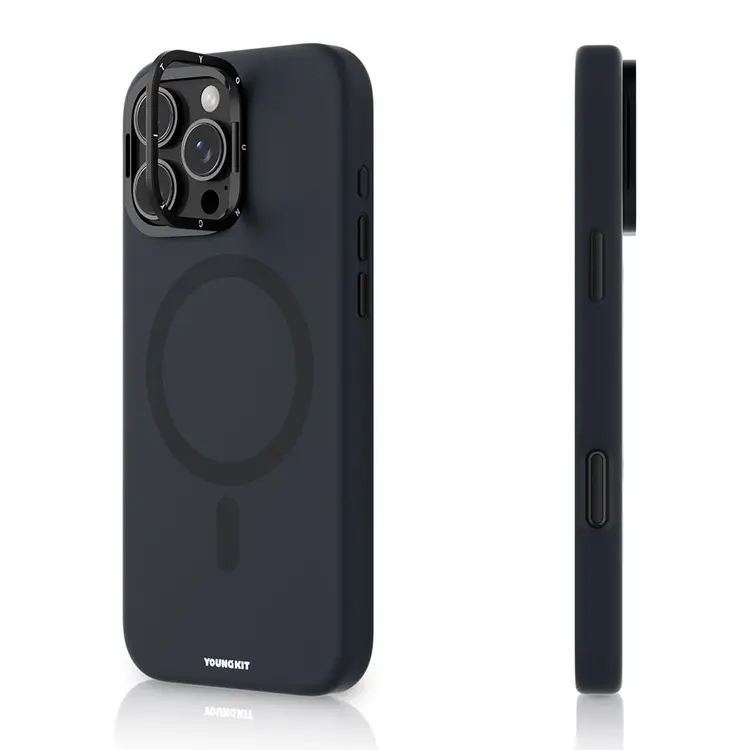 iPhone 16 Pro MagSafe Uyumlu Kamera Standlı Silikon Kılıf - Youngkit Bitty