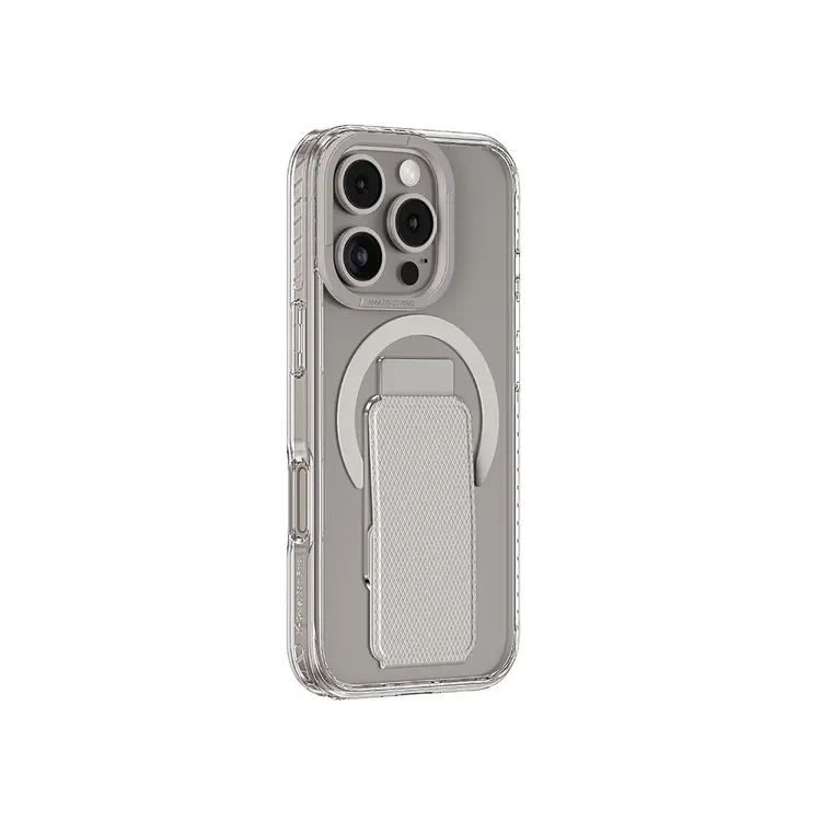 iPhone 16 Pro MagSafe Uyumlu Standlı Şeffaf Kılıf - Amazingthing Titan Pro Plus