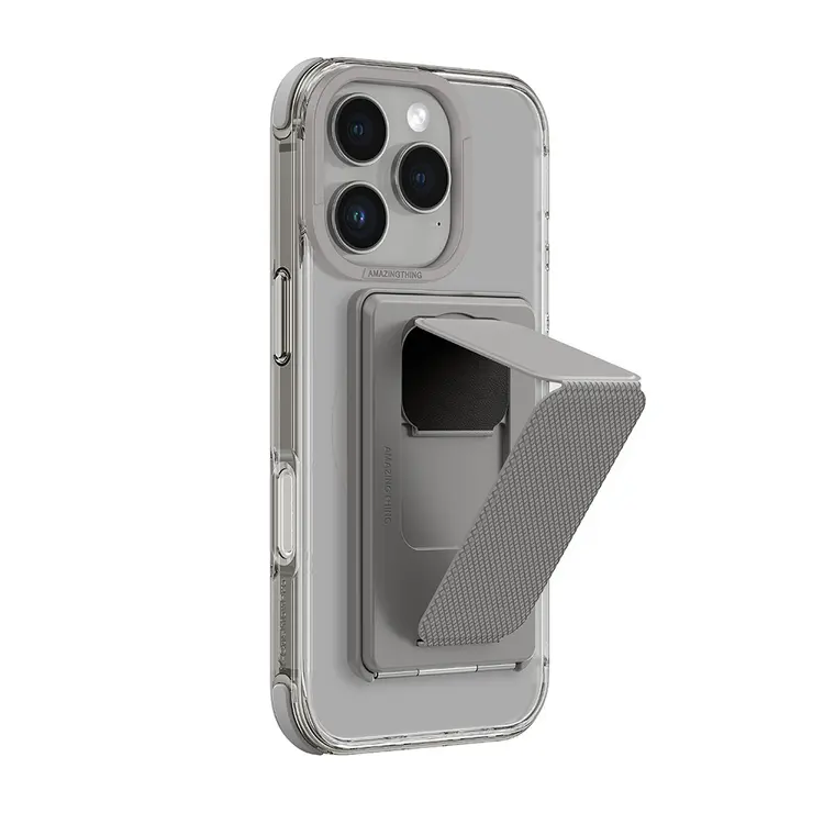 iPhone 16 Pro MagSafe Uyumlu Standlı ve Kartlıklı Şeffaf Kılıf - Amazingthing Omni Adventure