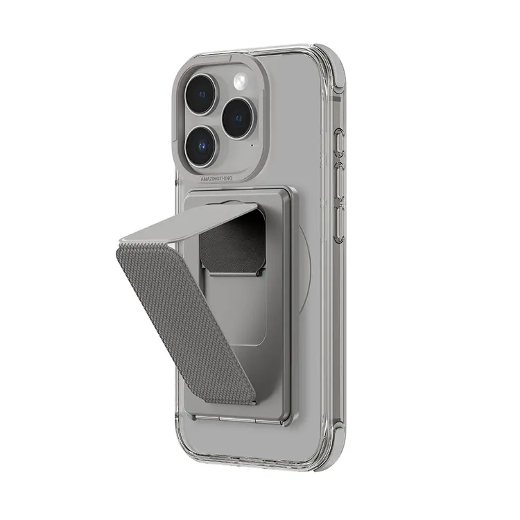 iPhone 16 Pro MagSafe Uyumlu Standlı ve Kartlıklı Şeffaf Kılıf - Amazingthing Omni Adventure