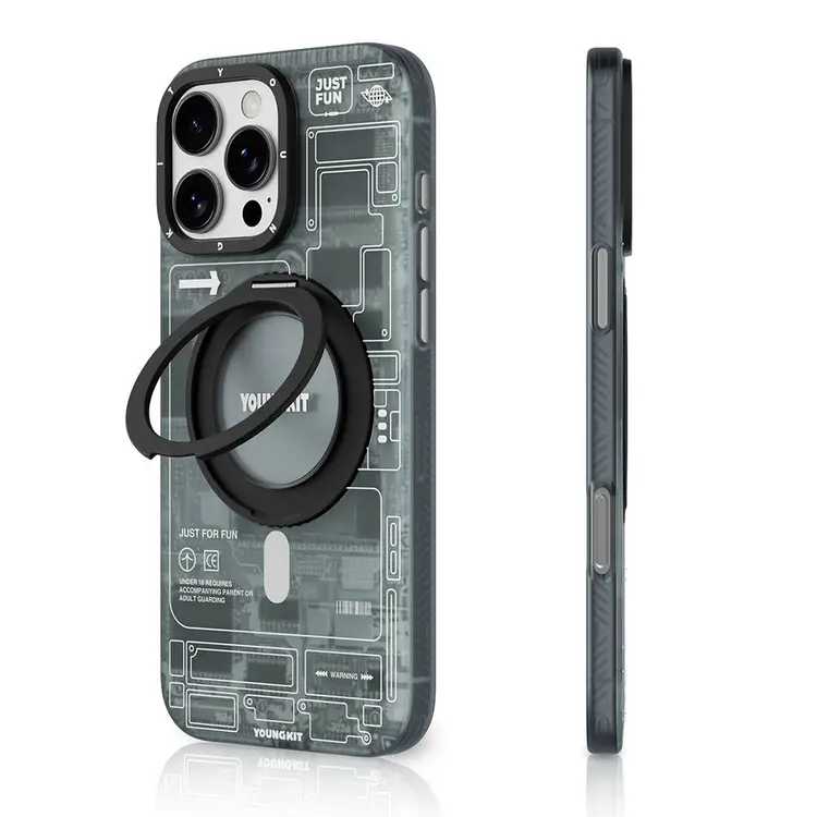 iPhone 16 Pro MagSafe Uyumlu 360° Standlı Kılıf - Youngkit Technology