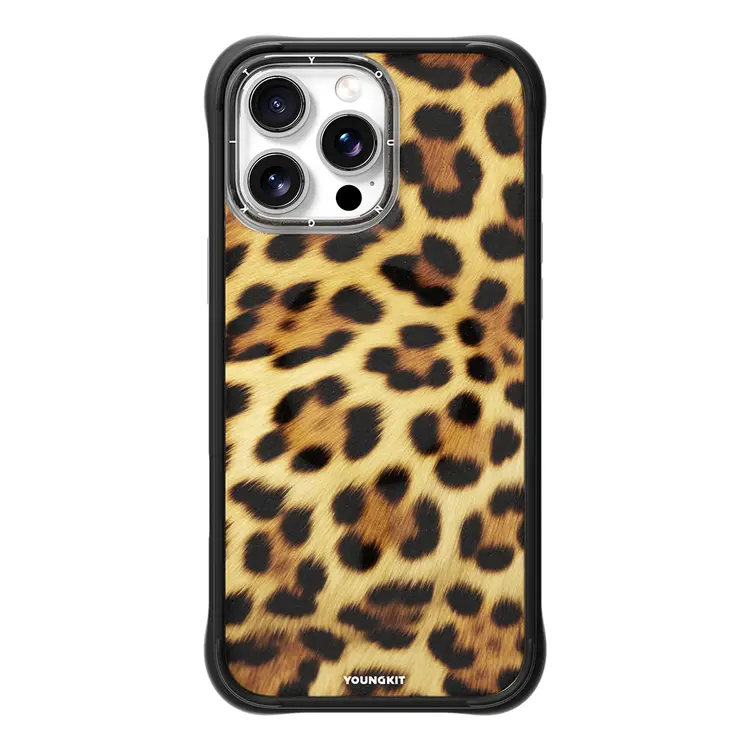 iPhone 16 Pro MagSafe Uyumlu Şeffaf Arka Panelli Kılıf - Youngkit Leopard