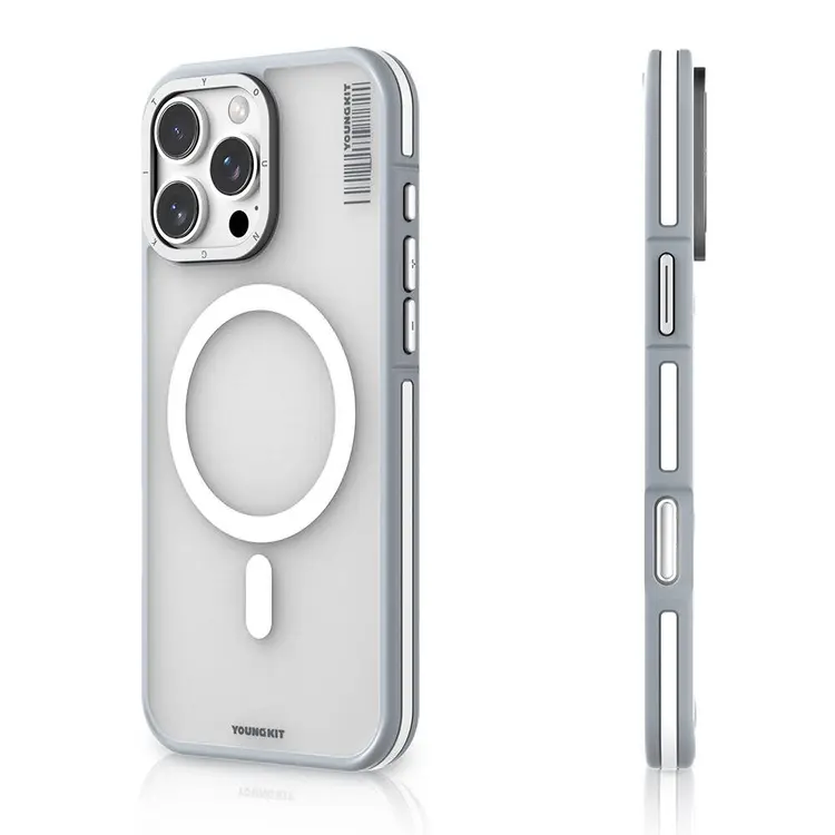 iPhone 16 Pro MagSafe Uyumlu Şeffaf Kılıf - Youngkit Rock Sand