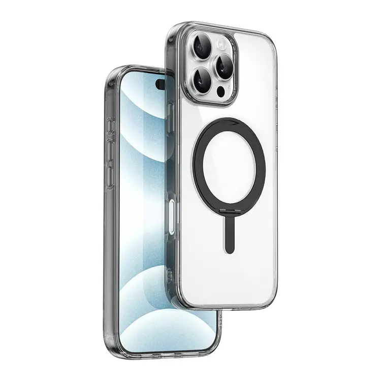 iPhone 16 Pro MagSafe Uyumlu Standlı Şeffaf Kılıf - Wiwu iShield Ultra