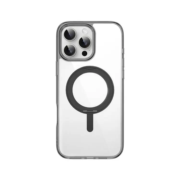iPhone 16 Pro MagSafe Uyumlu Standlı Şeffaf Kılıf - Wiwu iShield Ultra