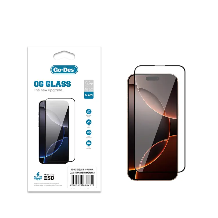 iPhone 16 Pro Max Temperli Cam Ekran Koruyucu - Go Des OG Glass