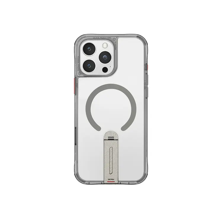 iPhone 16 Pro Max MagSafe Uyumlu 360° Standlı Şeffaf Kılıf - Skinarma Helix