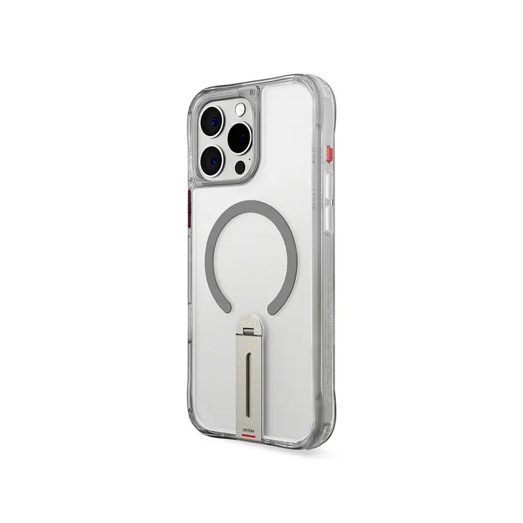 iPhone 16 Pro Max MagSafe Uyumlu 360° Standlı Şeffaf Kılıf - Skinarma Helix