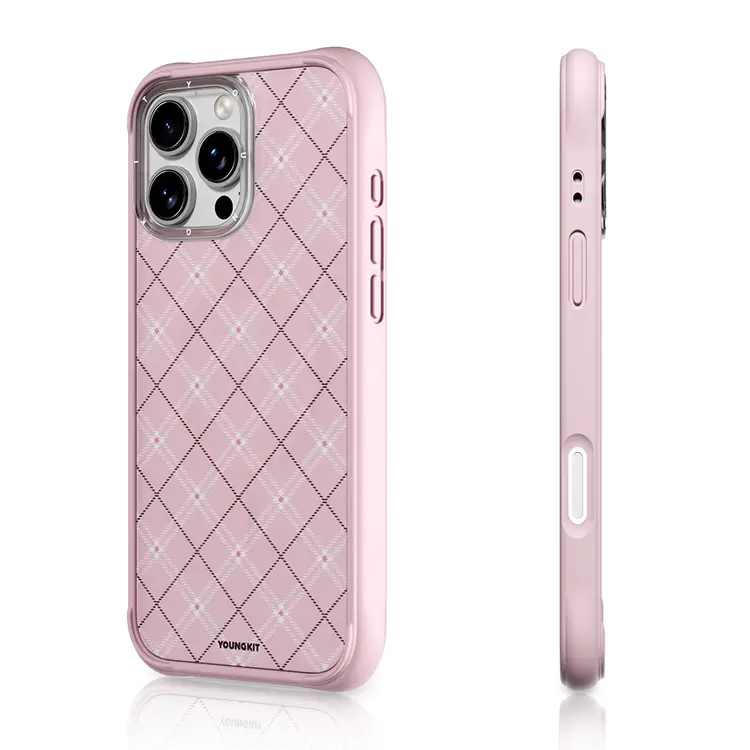 iPhone 16 Pro Max MagSafe Uyumlu Şeffaf Olmayan Kılıf - Youngkit Argyle