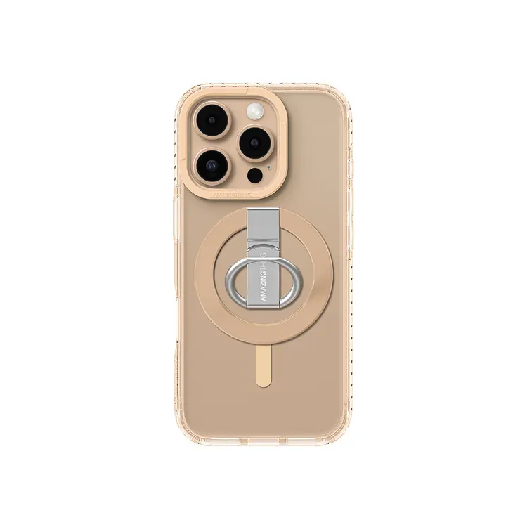 Apple iPhone 16 Pro Max Kılıf M-safe Şarj Özellikli Yüzük Standlı Amazingthing Titan Pro Serisi Kapak