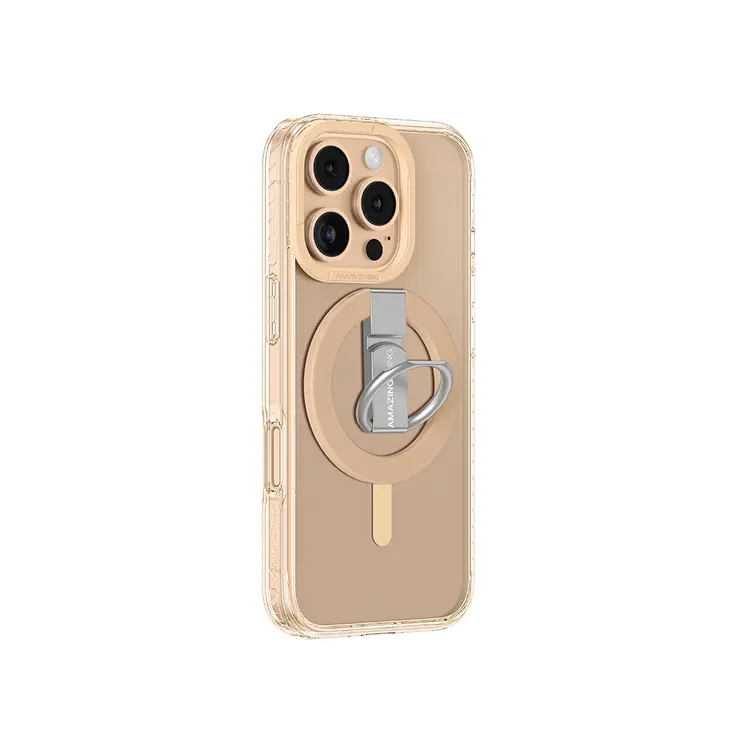 Apple iPhone 16 Pro Max Kılıf M-safe Şarj Özellikli Yüzük Standlı Amazingthing Titan Pro Serisi Kapak