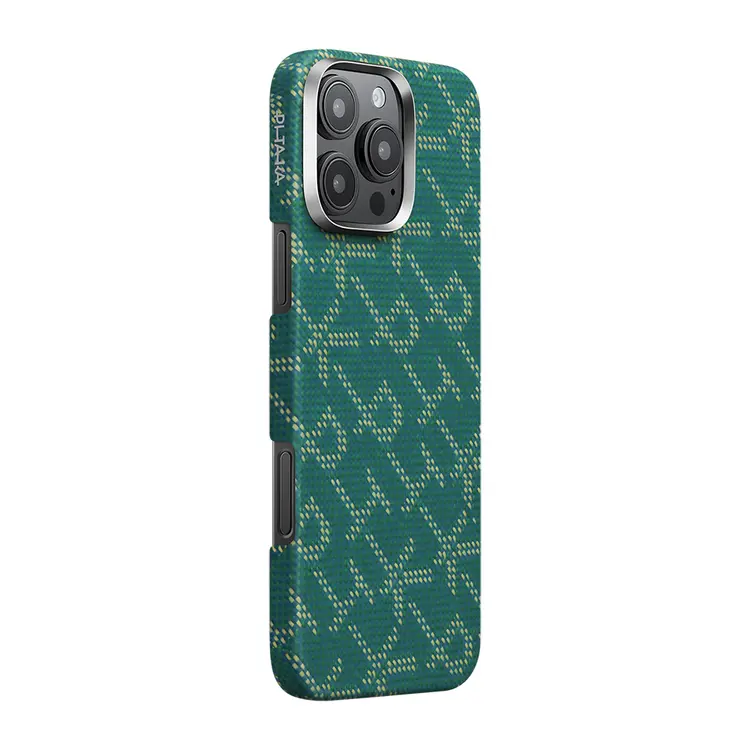 iPhone 16 Pro Max MagSafe Uyumlu Aramid Fiber Kılıf - Pitaka Tactile Woven Monogram