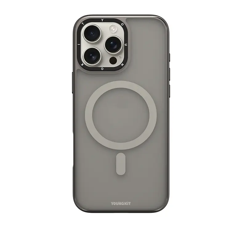 iPhone 16 Pro Max MagSafe Uyumlu Cam Arka Yüzeyli Kılıf - Youngkit Gemstone