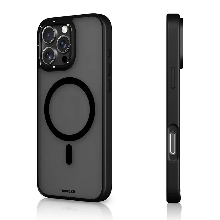 iPhone 16 Pro Max MagSafe Uyumlu Cam Arka Yüzeyli Kılıf - Youngkit Gemstone