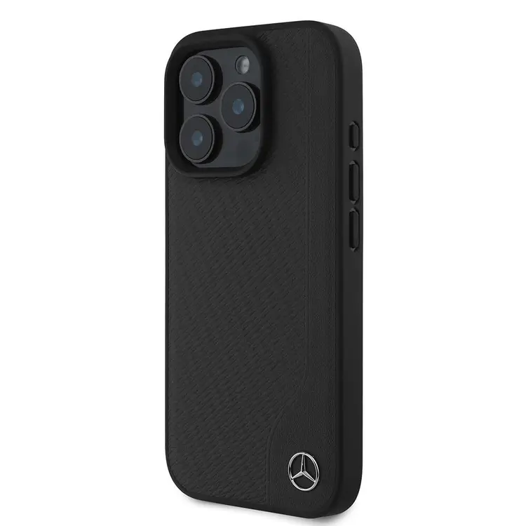 iPhone 16 Pro Max MagSafe Uyumlu Deri Kılıf - Mercedes Benz 3D Logolu