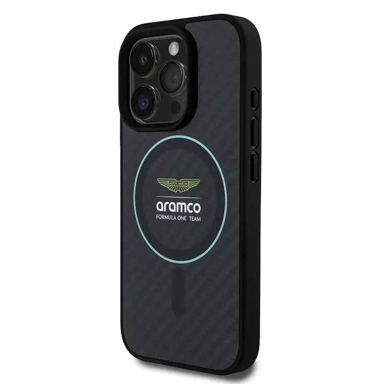 iPhone 16 Pro Max MagSafe Uyumlu Kılıf - Aston Martin Lisanslı Karbon Tasarım