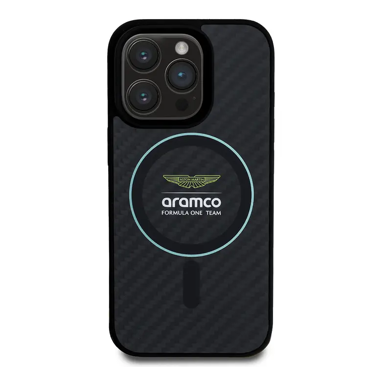 iPhone 16 Pro Max MagSafe Uyumlu Kılıf - Aston Martin Lisanslı Karbon Tasarım