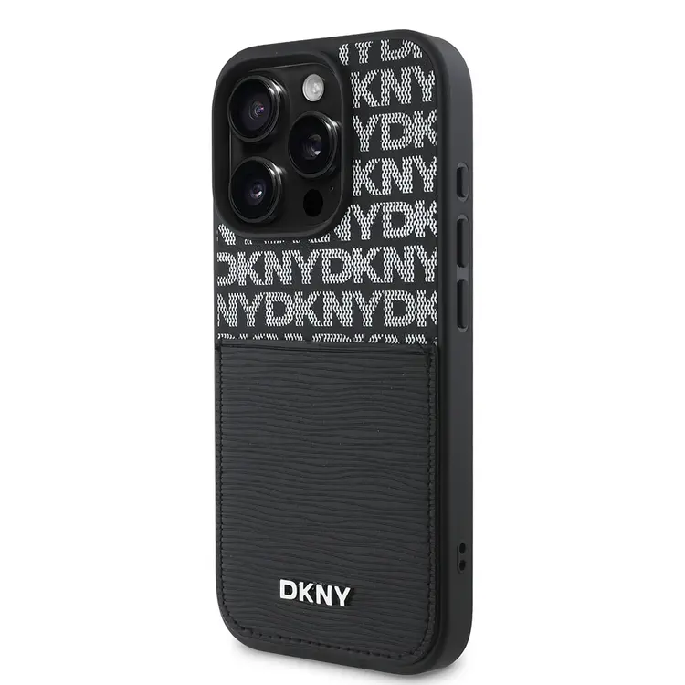 iPhone 16 Pro Max Kartlıklı Kılıf - DKNY Lisanslı Repeat Texture