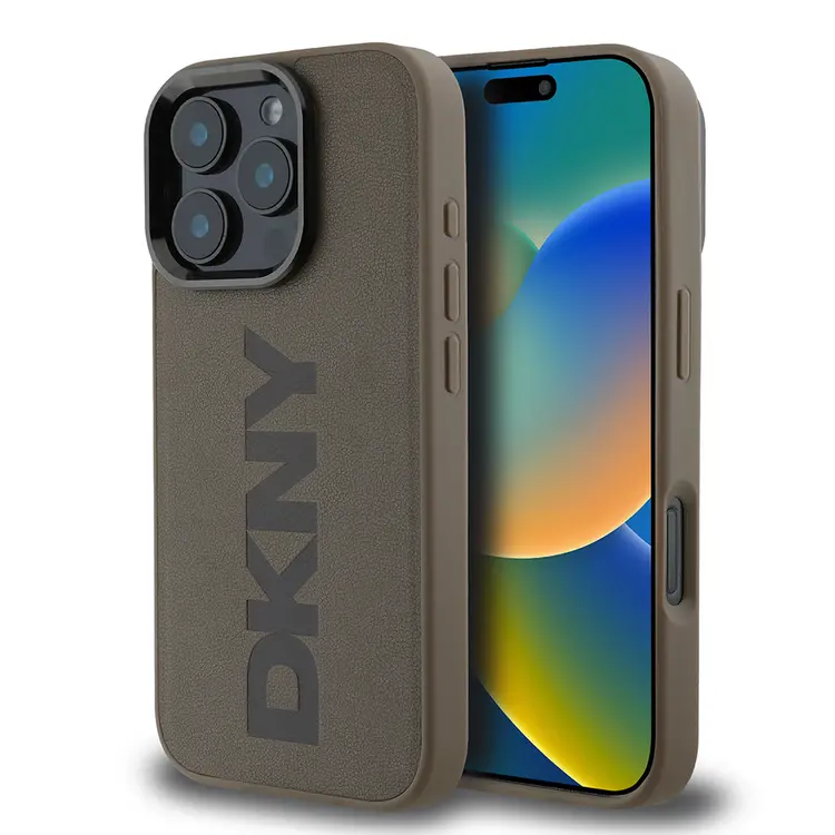 iPhone 16 Pro Max MagSafe Uyumlu PU Deri Kılıf - DKNY Plain
