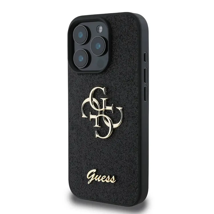iPhone 16 Pro Max Glitter Kılıf, Büyük Metal Logo - Guess 4G