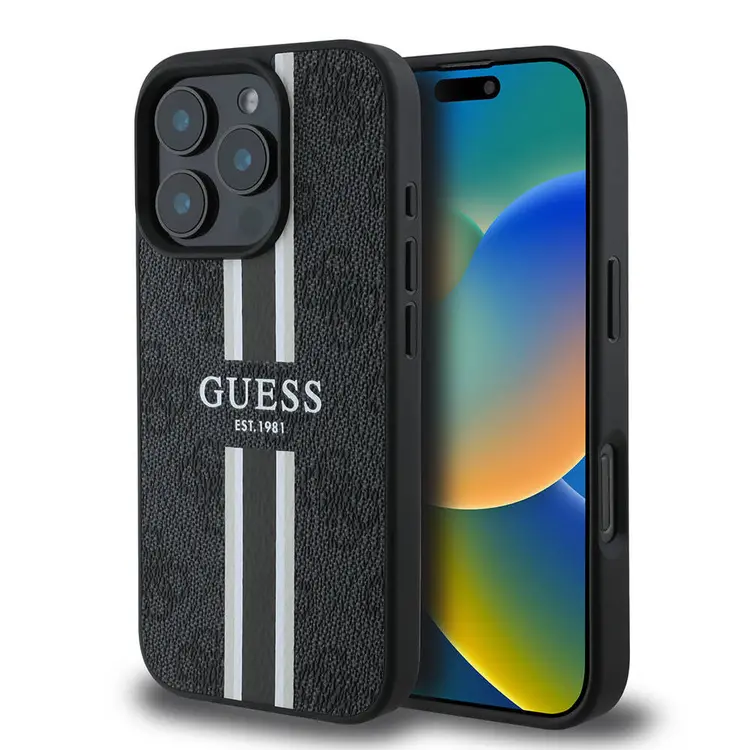 iPhone 16 Pro Max MagSafe Uyumlu 4G Şerit Tasarımlı Kılıf - Guess