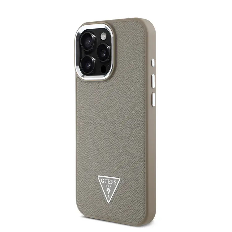 iPhone 16 Pro Max MagSafe Uyumlu Kılıf - Guess Grained Triangle