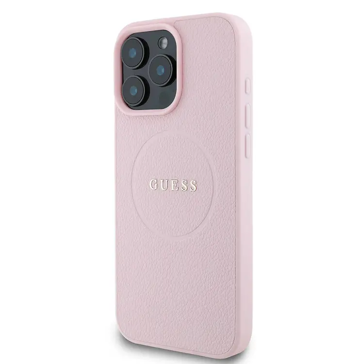iPhone 16 Pro Max MagSafe Uyumlu Grained Kılıf - Guess Yazı Logolu