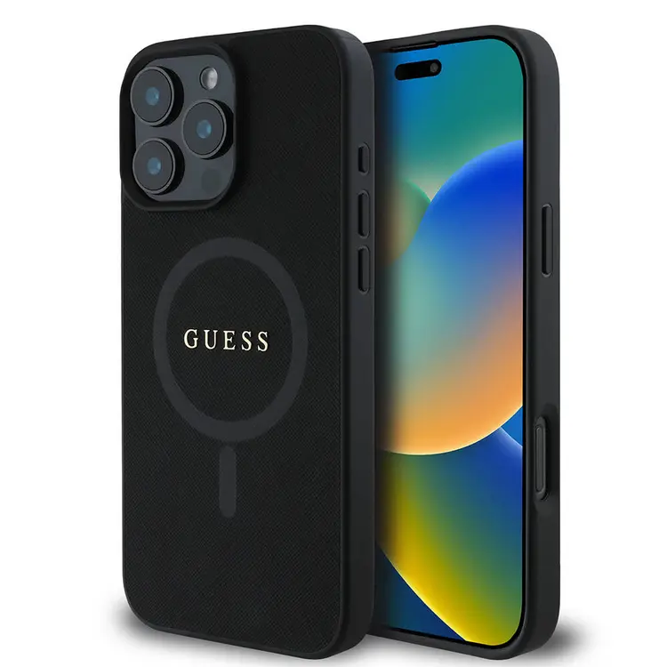 iPhone 16 Pro Max MagSafe Uyumlu Saffiano Kılıf - Guess Classic