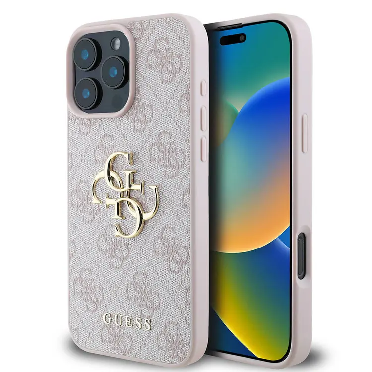 iPhone 16 Pro Max PU Deri Kılıf, 4G Desenli - Guess