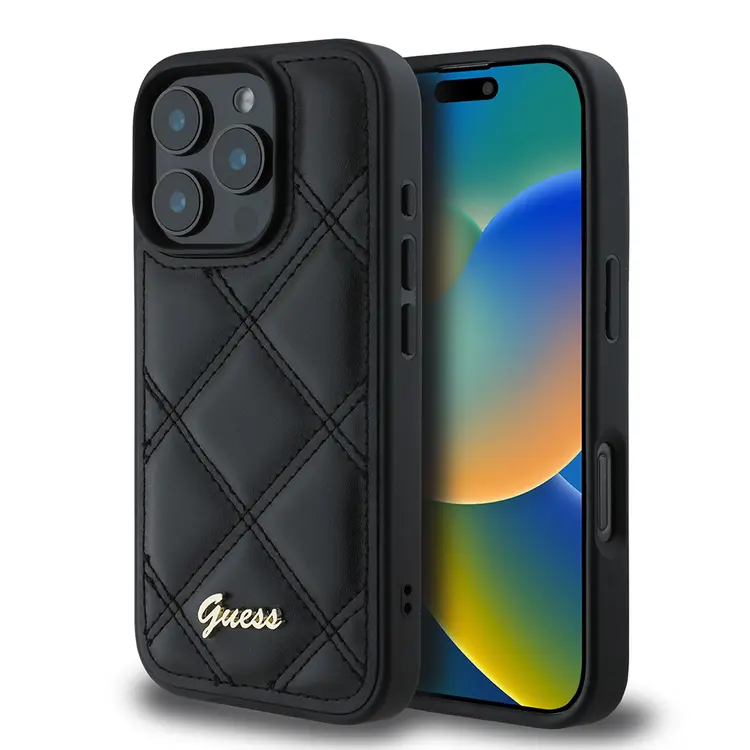 iPhone 16 Pro Max PU Deri Kapitone Kılıf - Guess Lisanslı