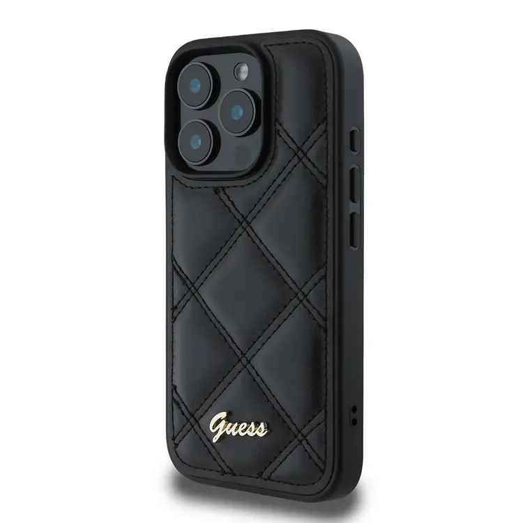 iPhone 16 Pro Max PU Deri Kapitone Kılıf - Guess Lisanslı
