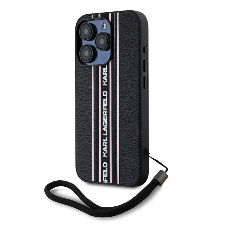 iPhone 16 Pro Max Askılı Saffiano Kılıf - Karl Lagerfeld Athleisure