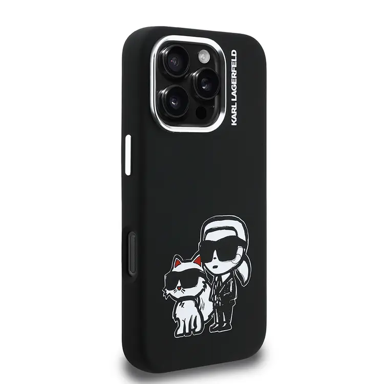 iPhone 16 Pro Max Silikon Kılıf - Karl Lagerfeld Karl & Choupette