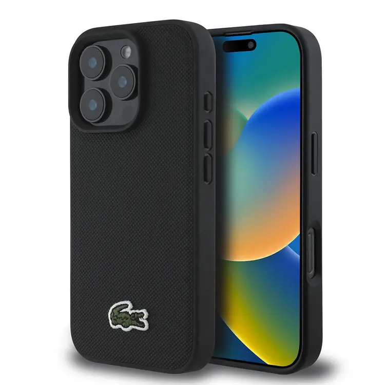 iPhone 16 Pro Max Lacoste Lisanslı PU Pike Desenli Kılıf