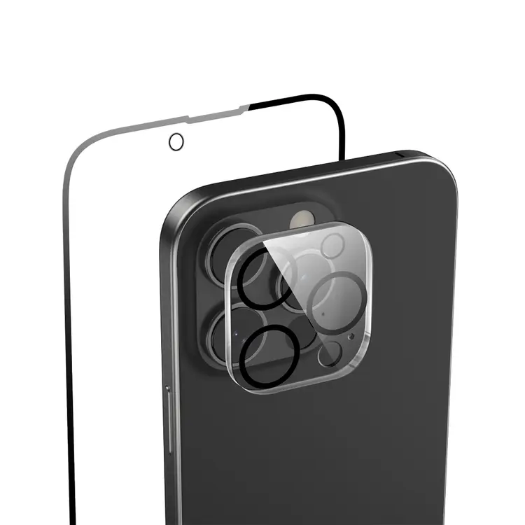 iPhone 16 Pro Max Temperli Ekran Koruyucu + Lens Koruyucu Set - Raptic 2in1