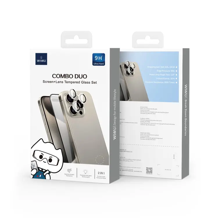 iPhone 16 Pro Max Ekran ve Kamera Lens Koruyucu Set - Wiwu Wi-IP002