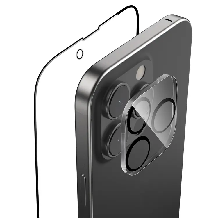 iPhone 16 Pro Temperli Cam Ekran Koruyucu + Lens Koruyucu Set - Raptic 2in1