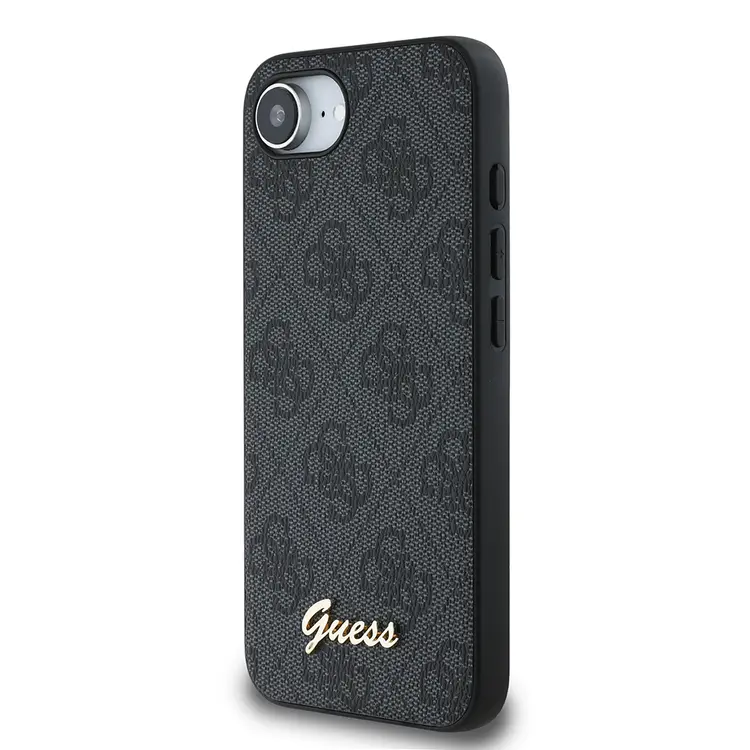 iPhone 16e Uyumlu Guess 4G Desenli Metal Logo Detaylı Kılıf