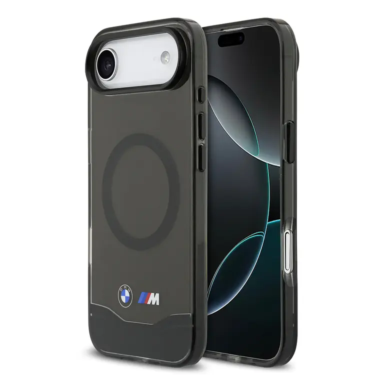 Apple iPhone 17 Air Kılıf BMW Orjinal Lisanslı M-safe Şarj Özellikli Metal Buton Tasarımlı Tranparan M Dizayn Kapak