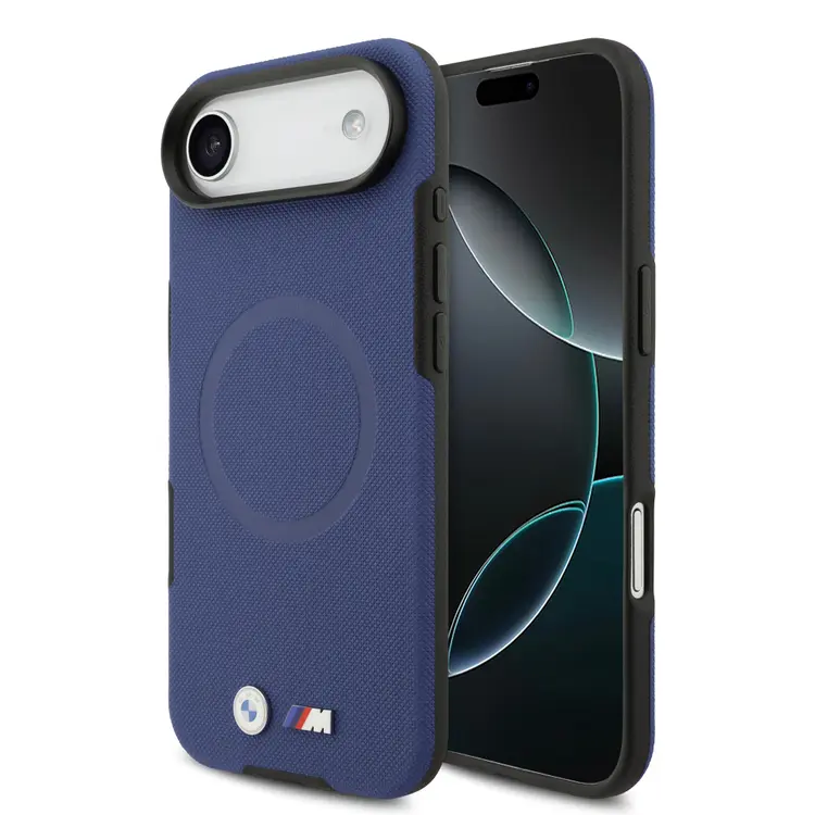 Apple iPhone 17 Air Kılıf BMW Orjinal Lisanslı M-safe Şarj Özellikli Metal Logolu Delikli M Dizayn Deri Kapak