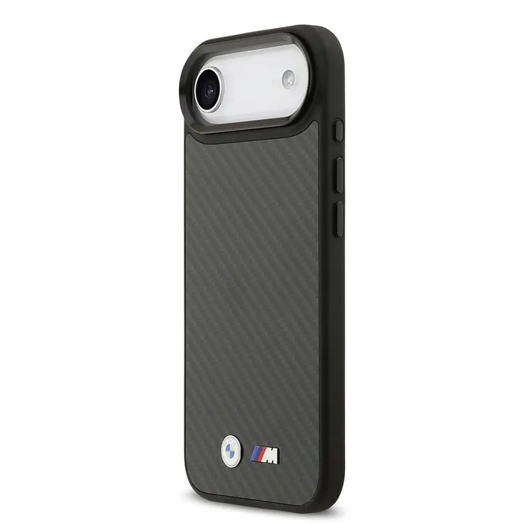 Apple iPhone 17 Air Kılıf BMW Orjinal Lisanslı M-safe Şarj Özellikli Karbon Fiber Metal Logolu Kapak