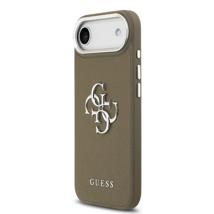 Apple iPhone 17 Air Kılıf Guess Orjinal Lisanslı Grained 4G Metal Büyük Logolu Kapak