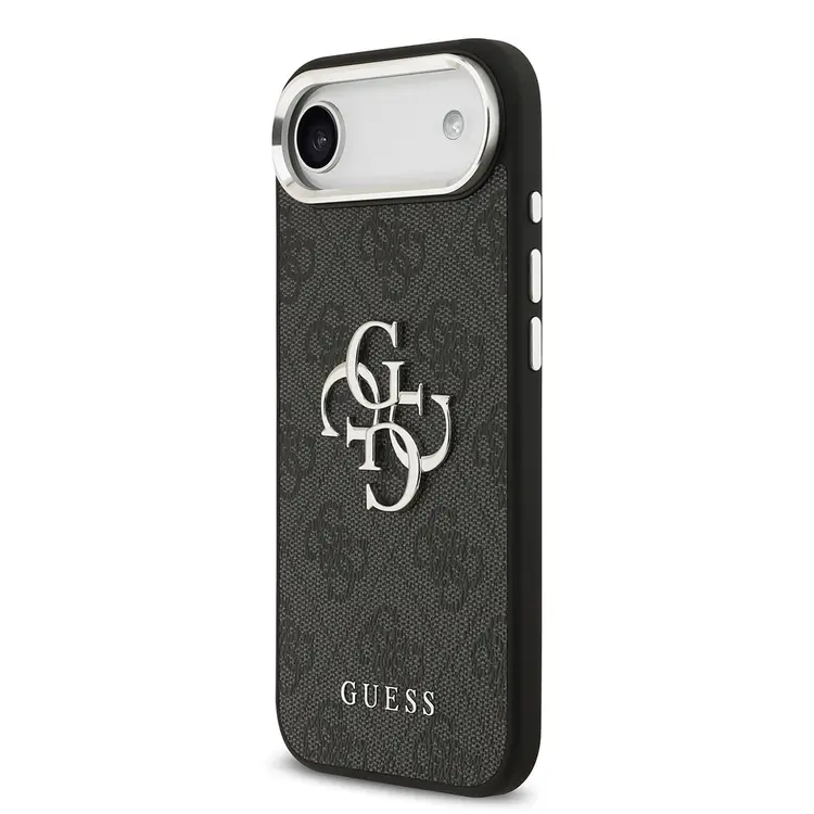 iPhone 17 Air Guess Lisanslı Kılıf, Gümüş Metal Kamera Çerçeveli