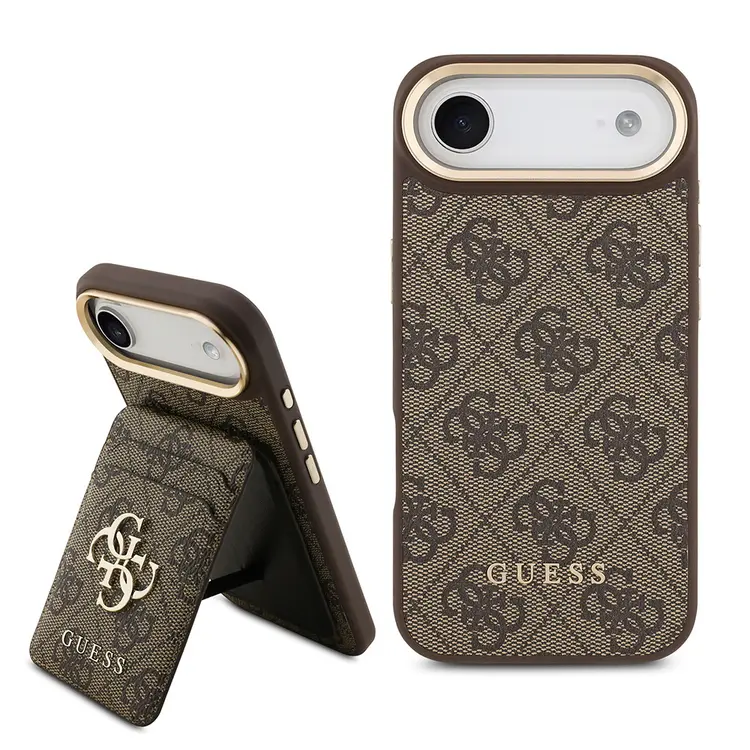 iPhone 17 Air MagSafe Uyumlu Kartlıklı Kılıf - Guess 4G Metal Logo