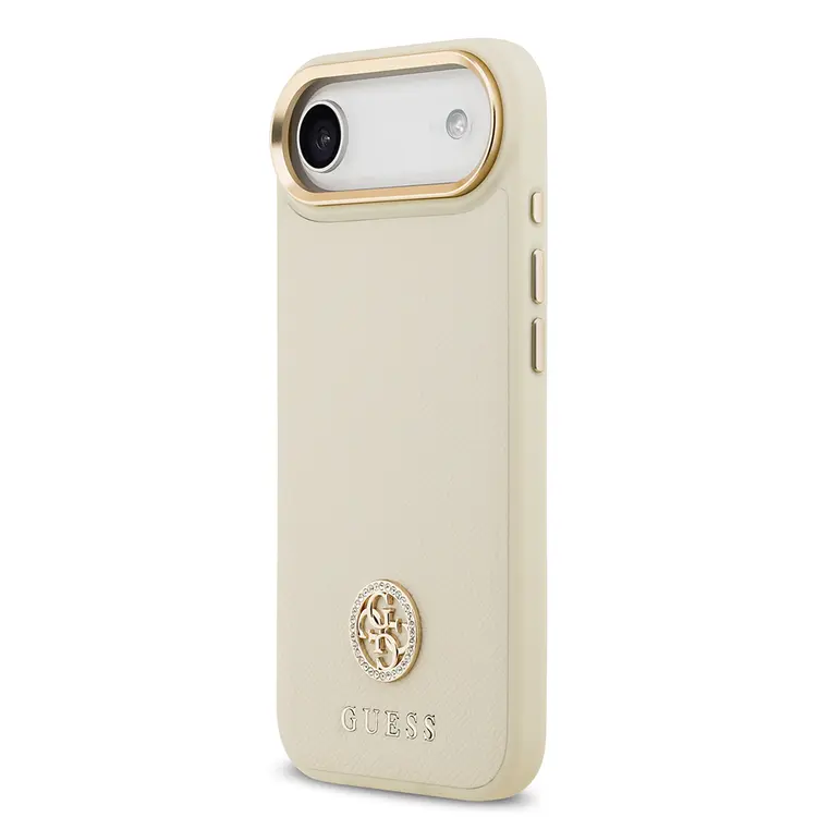 iPhone 17 Air MagSafe Uyumlu Taşlı 4G Logolu Kılıf - Guess Grained