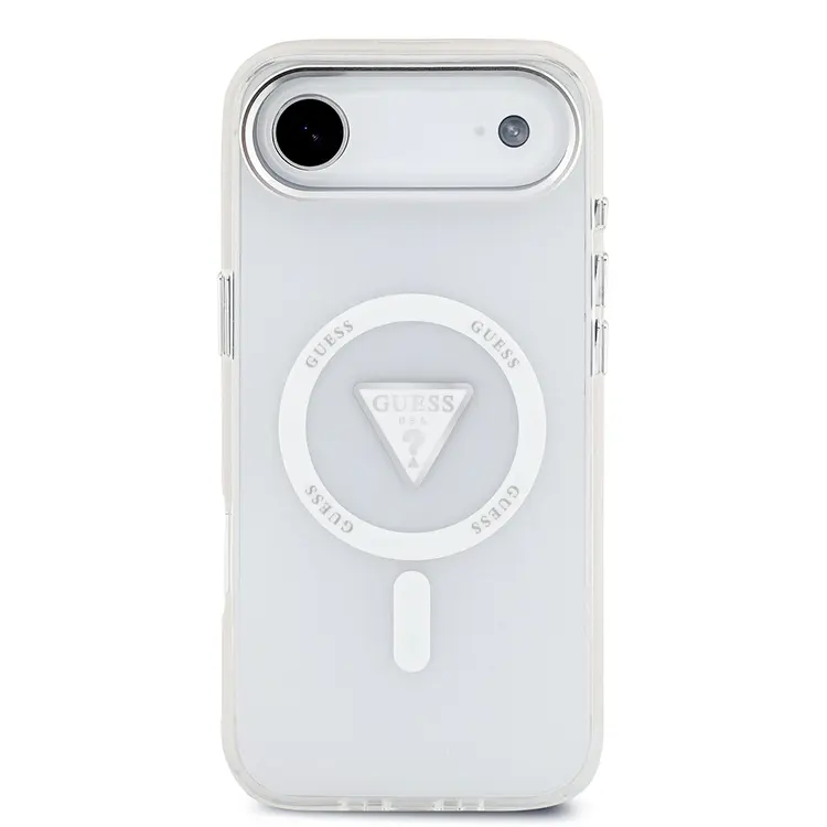 iPhone 17 Air MagSafe Uyumlu Şeffaf Kılıf - Guess Üçgen Logolu