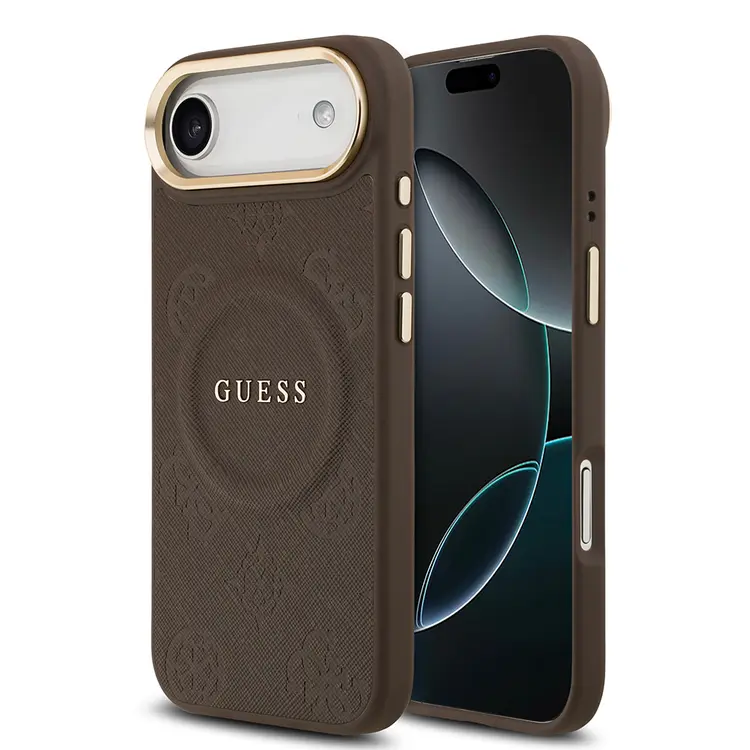 iPhone 17 Air MagSafe Uyumlu PU Deri Kılıf - Guess Peony