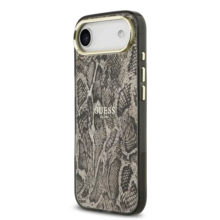 Apple iPhone 17 Air Kılıf Guess Orjinal Lisanslı M-safe Şarj Özellikli Yazı Logolu Python Desenli Kapak