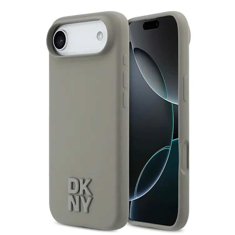iPhone 17 Air MagSafe Uyumlu Silikon Kılıf - DKNY Metal Logolu